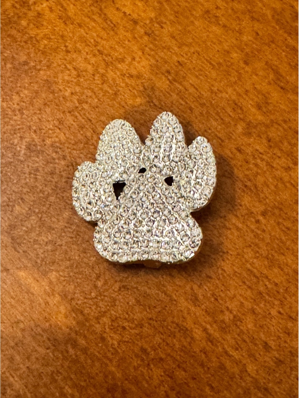 Silver Rhinestone Paw Print Pin Brooch 286